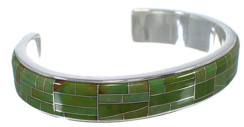 Southwest Turquoise Inlay And Silver Bracelet TX39728